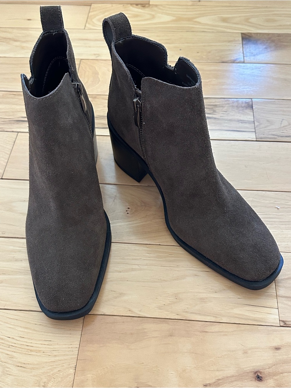 Steve Madden Brown Suede Block Heel Ankle Boots